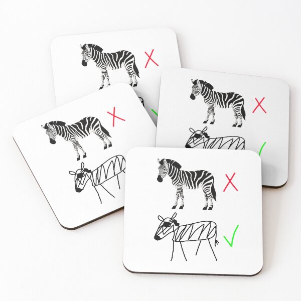 Item preview, Zebra Contrast – High Quality vs. Hand-Drawn Zebras, Playful Comparison Art designed and sold by koreatvtea.