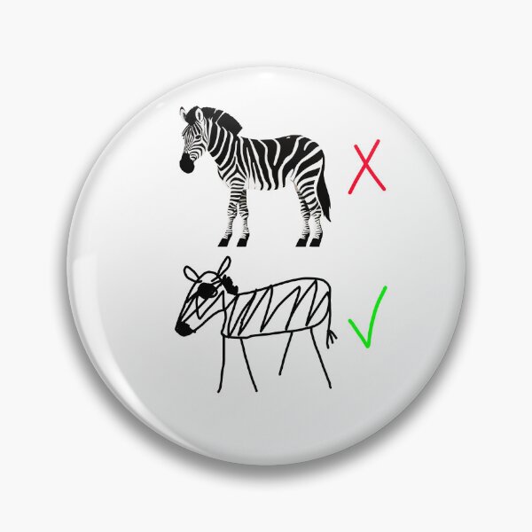 Item preview, Zebra Contrast – High Quality vs. Hand-Drawn Zebras, Playful Comparison Art designed and sold by koreatvtea.