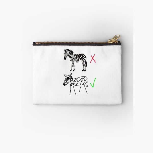 Item preview, Zebra Contrast – High Quality vs. Hand-Drawn Zebras, Playful Comparison Art designed and sold by koreatvtea.