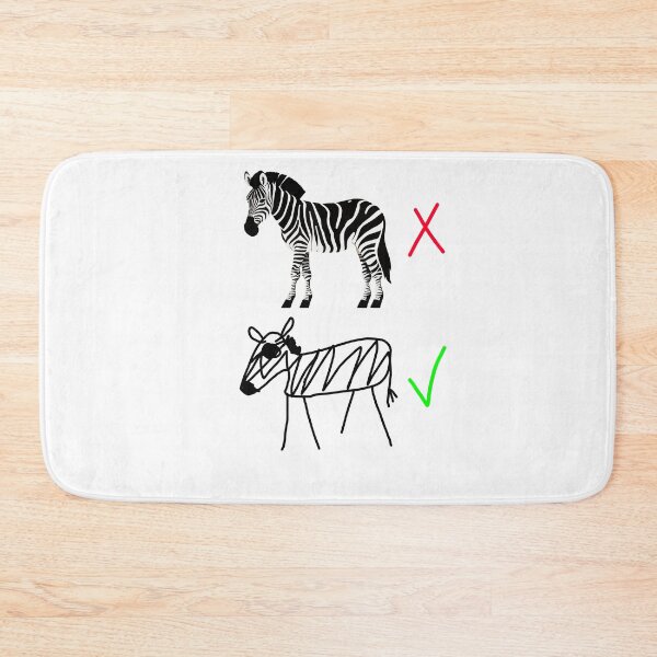 Item preview, Zebra Contrast – High Quality vs. Hand-Drawn Zebras, Playful Comparison Art designed and sold by koreatvtea.