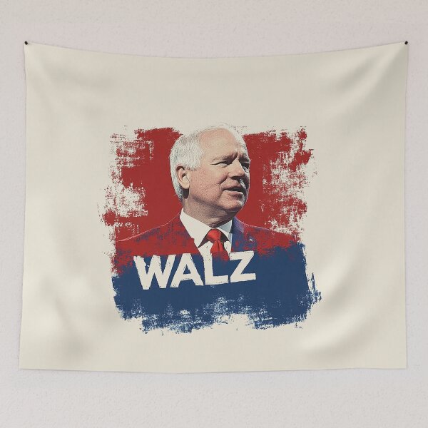 Artikelvorschau, Tim Walz 2024 Kunst entworfen und verkauft von Retro Travel Design.