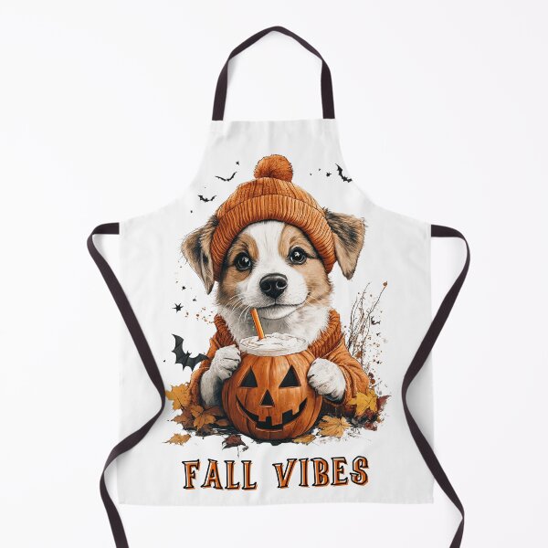 Item preview, Fall Vibes Cute Dog with Pumpkin and Bats [nr DH54] designed and sold by inkdast.