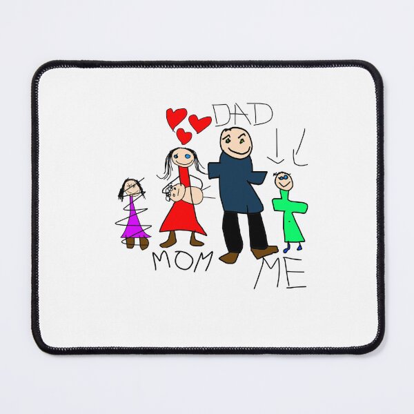 Item preview, Family Portrait – Hand-Drawn Family Doodle, Funny Sketch with Sister Barricade designed and sold by koreatvtea.