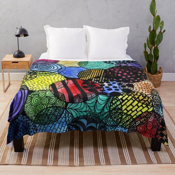 Item preview, Abstract Patterned Circles in Bright Tones and Black designed and sold by LymphomaLass.