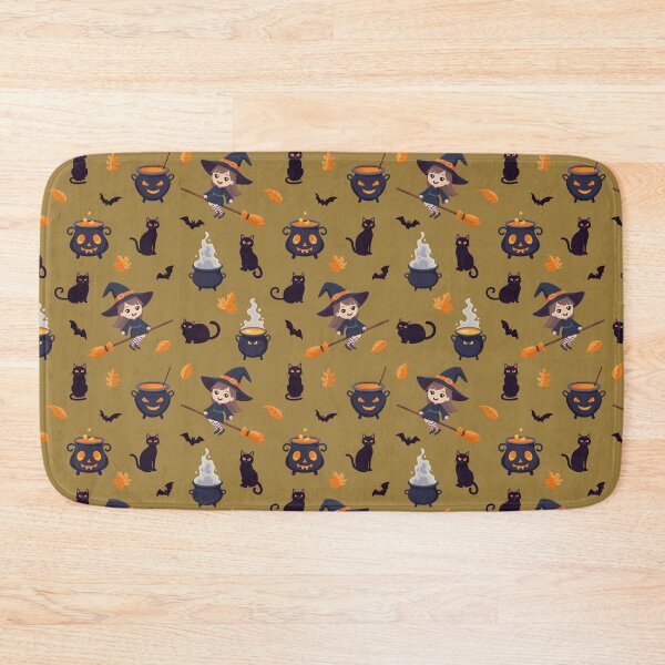 Item preview, Halloween Pattern with witch, bats, black cats and cauldrons designed and sold by Anna-StekArt.