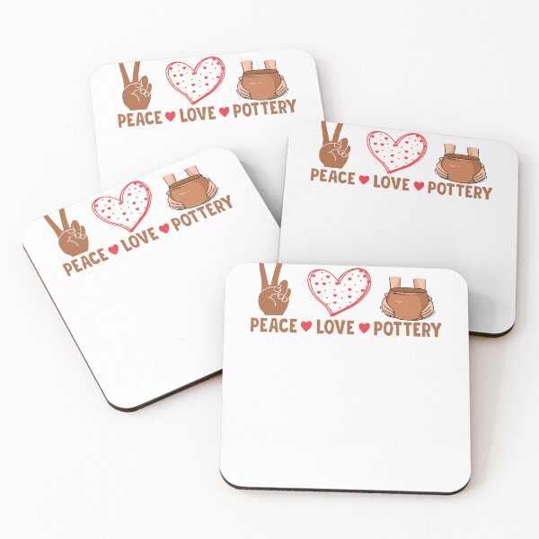 Item preview, Peace Love Pottery - Cute Ceramic Artist Design designed and sold by Pobru.