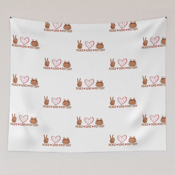 Item preview, Peace Love Pottery - Cute Ceramic Artist Design designed and sold by Pobru.