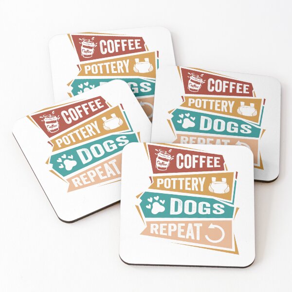Item preview, Coffee Pottery Dogs Repeat - Pottery Lover’s Routine designed and sold by Pobru.