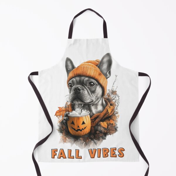 Item preview, Fall Vibes Cute French Bulldog, Dog with Pumpkin Drink and Bats [nr DH55] designed and sold by inkdast.