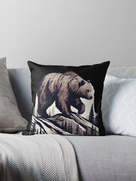 Vista previa del artículo con la obra «Oso pardo escalando una montaña», diseñado y vendido por BirdsnStuff.