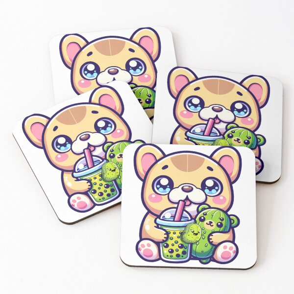 Item preview, Kawaii Frenchie with a pickle bear and its baby pickle stickers and more designed and sold by CRandRRstickers.