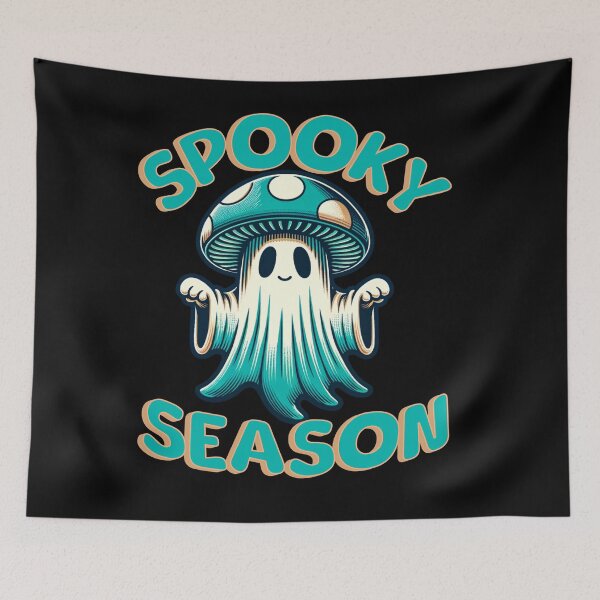 Item preview, Spooky Season Ghost Mushroom Halloween Art designed and sold by FieldHouseTees.