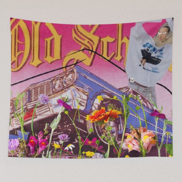 Item preview, Old School Bloom: A Retro Pop Surreal Collage designed and sold by MonsoonartsbyM.