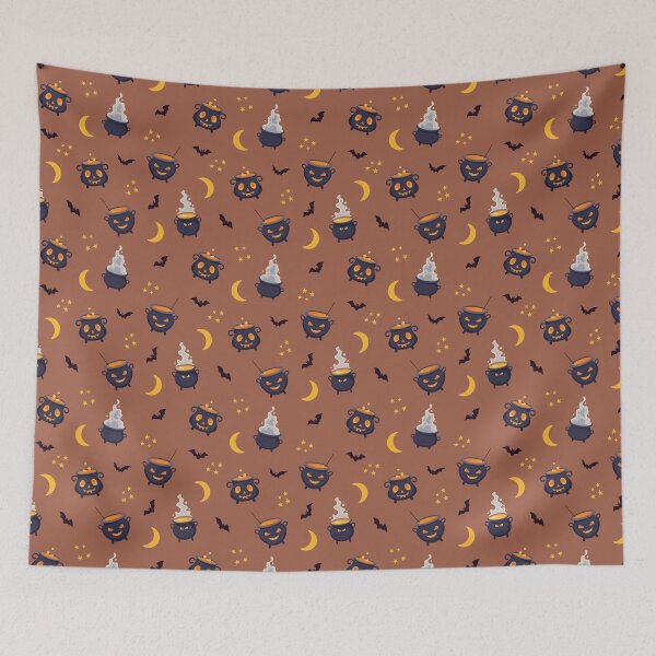 Item preview, Halloween Pattern bats and cauldrons designed and sold by Anna-StekArt.