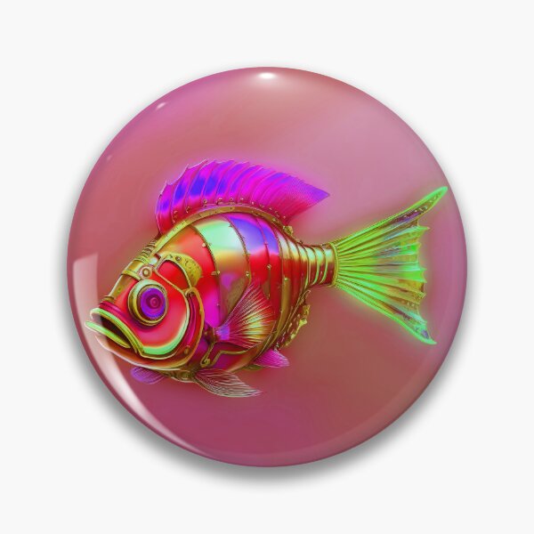 Item preview, Minimalist Steampunk Fish Subtle Steampunk Style - Pink Ocean designed and sold by Beachy.