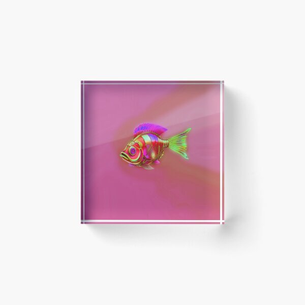 Item preview, Minimalist Steampunk Fish Subtle Steampunk Style - Pink Ocean designed and sold by Beachy.