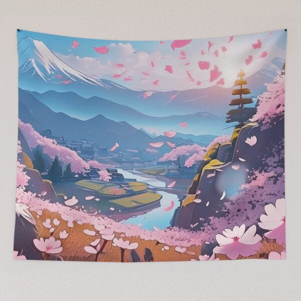 Item preview, Nature's Ethereal Embrace: A Cherry Blossom Reverie designed and sold by aniscapes.