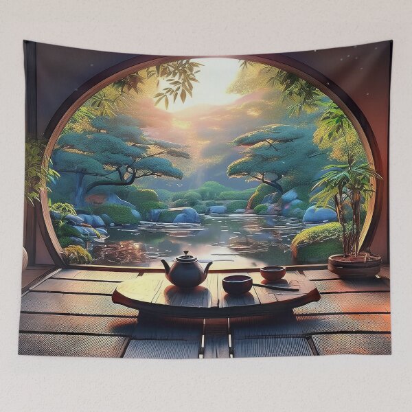 Item preview, Tranquil Reflections: A Serene Tatami Room with a Forest View designed and sold by aniscapes.