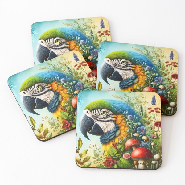 Item preview, Macaw Botanical art designed and sold by EmeraldeaArt.