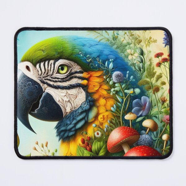 Item preview, Macaw Botanical art designed and sold by EmeraldeaArt.