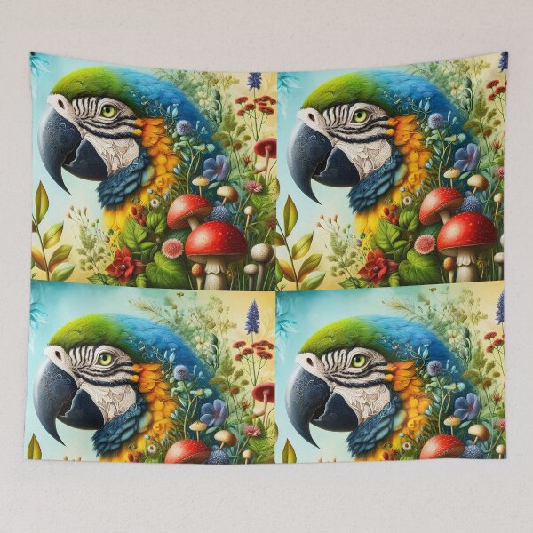 Item preview, Macaw Botanical art designed and sold by EmeraldeaArt.