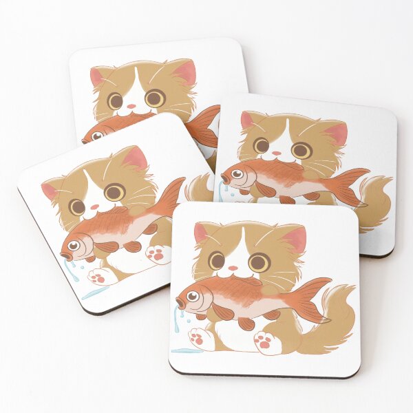 Item preview, A cute cat holding a fish in its mouth designed and sold by WowCustomDesign.