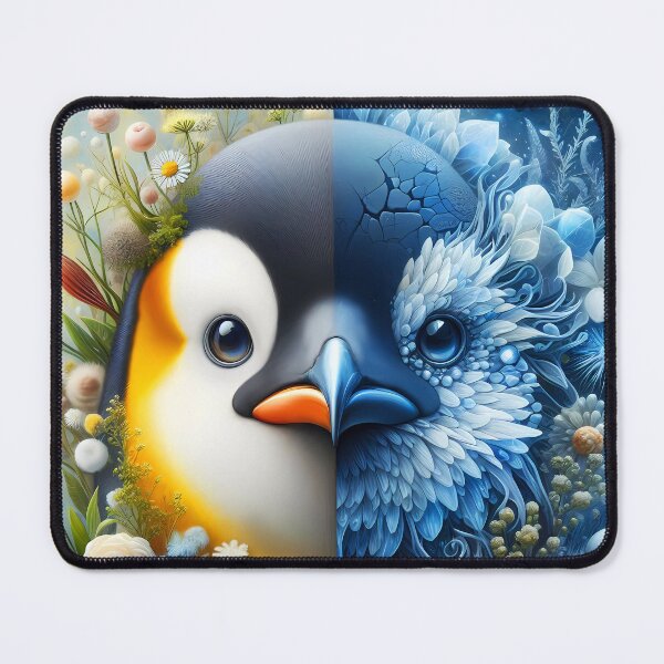 Item preview, Penguin two side crystalline and Botanical art designed and sold by EmeraldeaArt.