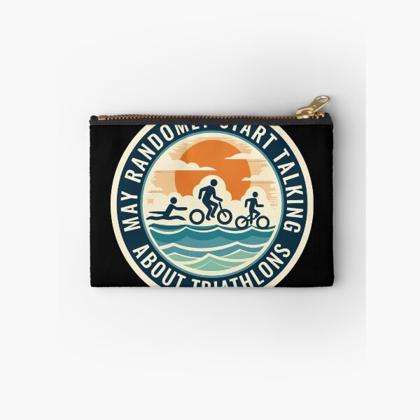 Item preview, Warning: May Randomly Start Talking About Triathlons – Funny Triathlete designed and sold by Triathlongram.