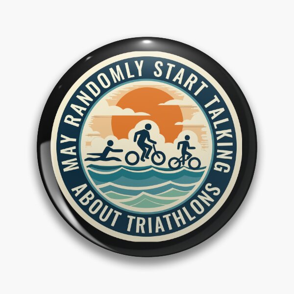 Item preview, Warning: May Randomly Start Talking About Triathlons – Funny Triathlete designed and sold by Triathlongram.