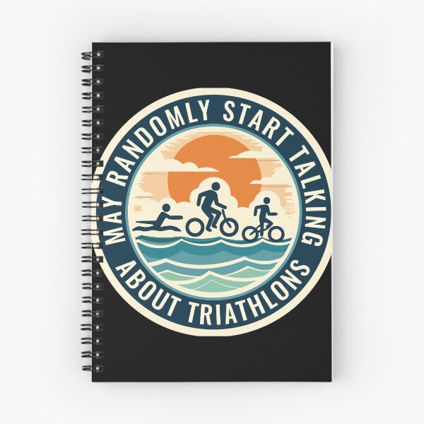 Item preview, Warning: May Randomly Start Talking About Triathlons – Funny Triathlete designed and sold by Triathlongram.