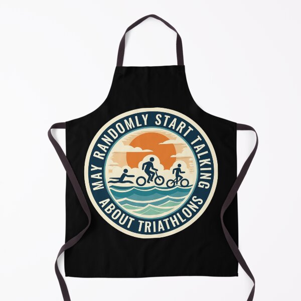 Item preview, Warning: May Randomly Start Talking About Triathlons – Funny Triathlete designed and sold by Triathlongram.