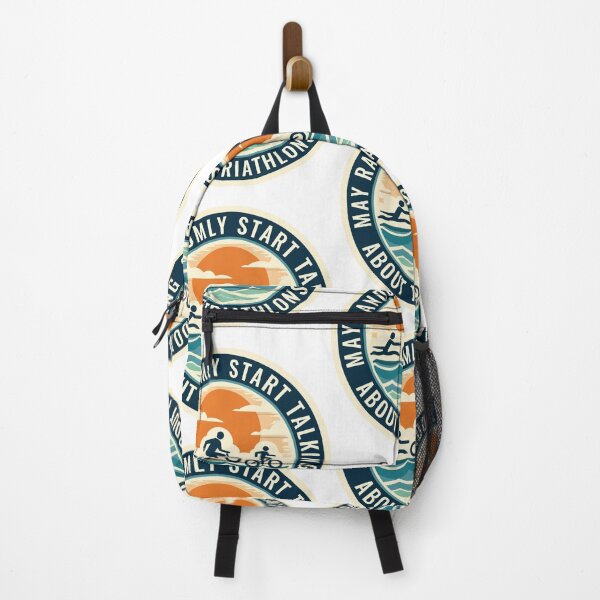 Item preview, Warning: May Randomly Start Talking About Triathlons – Funny Triathlete designed and sold by Triathlongram.