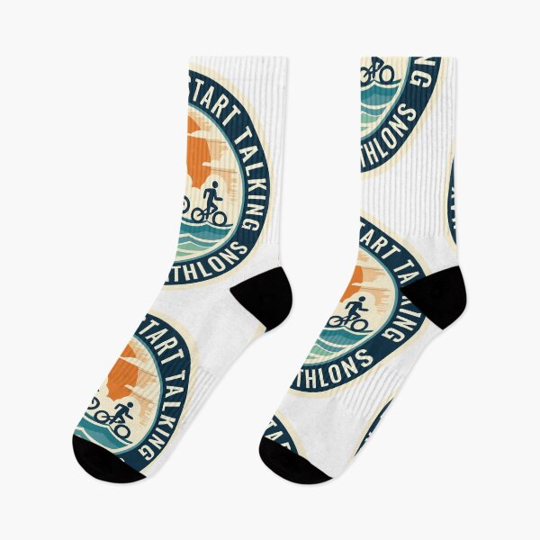 Item preview, Warning: May Randomly Start Talking About Triathlons – Funny Triathlete designed and sold by Triathlongram.