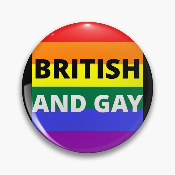 Item preview, BRITISH AND GAY on rainbow background designed and sold by uniqueitems.