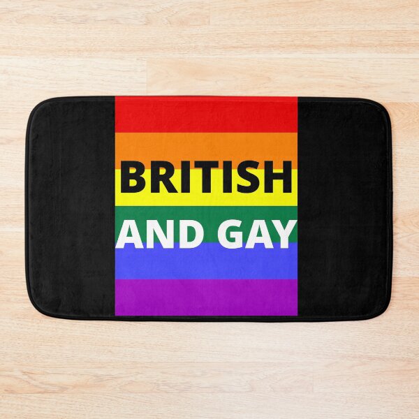 Item preview, BRITISH AND GAY on rainbow background designed and sold by uniqueitems.