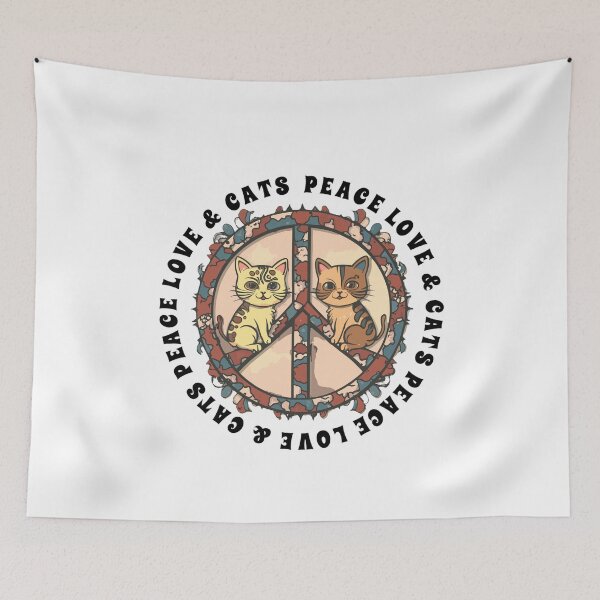 Item preview, Peace Love Cats T Shirt designed and sold by PetSafari.