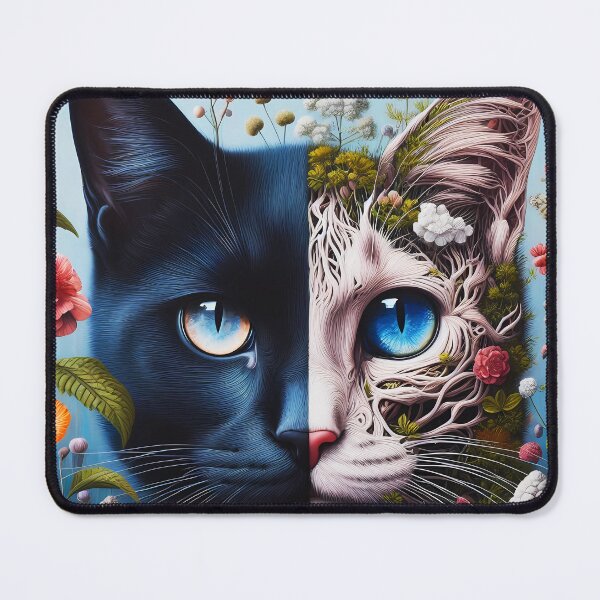 Item preview, Black Cat two side Anatomy Botanical art with funghi and herbs designed and sold by EmeraldeaArt.