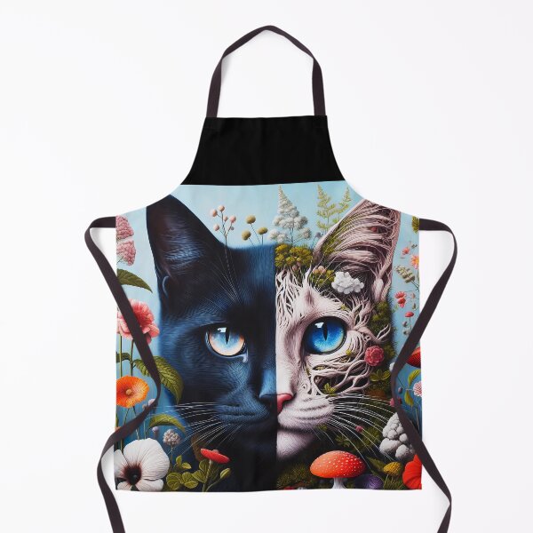 Item preview, Black Cat two side Anatomy Botanical art with funghi and herbs designed and sold by EmeraldeaArt.