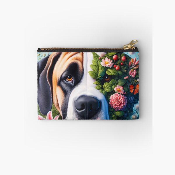 Item preview, Saint Bernard dog two side Anatomy Botanical art with funghi and florals designed and sold by EmeraldeaArt.