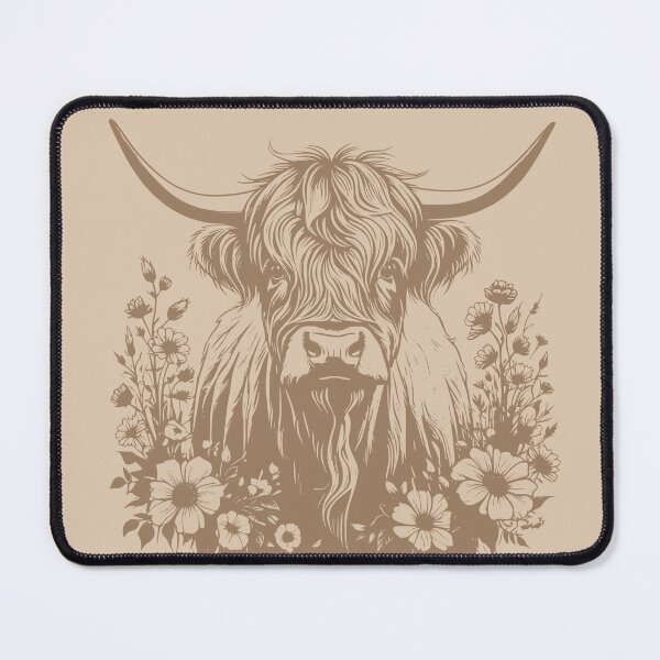 Item preview, Highland Cow With Flowers Outline designed and sold by taratops.