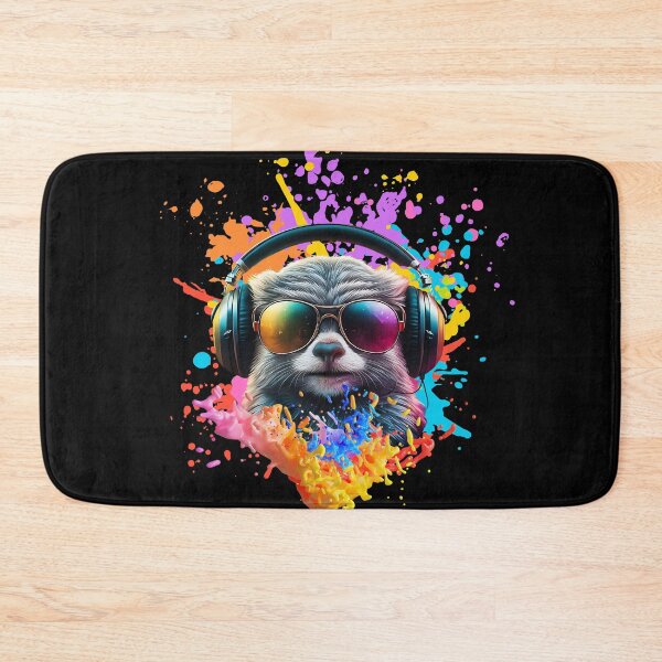 Item preview, Cool And Stylish DJ Marmoset Wearing Sunglasses With Colorful Splash   designed and sold by Smix Pixels.