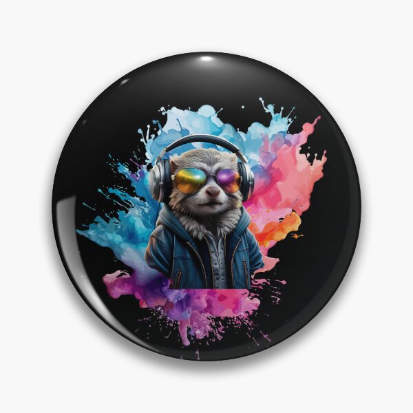 Item preview, Cool And Stylish DJ Marmoset Wearing Sunglasses With Colorful Splash   designed and sold by Smix Pixels.