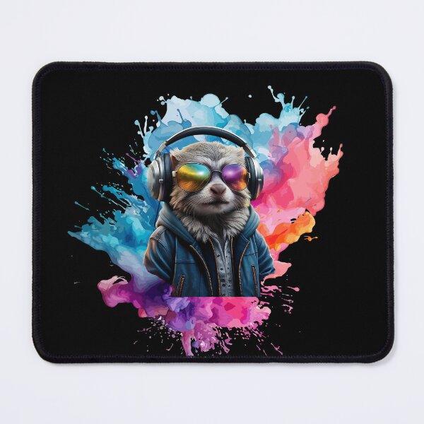 Item preview, Cool And Stylish DJ Marmoset Wearing Sunglasses With Colorful Splash designed and sold by Smix Pixels.