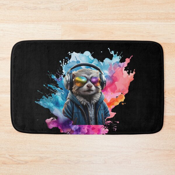 Item preview, Cool And Stylish DJ Marmoset Wearing Sunglasses With Colorful Splash   designed and sold by Smix Pixels.