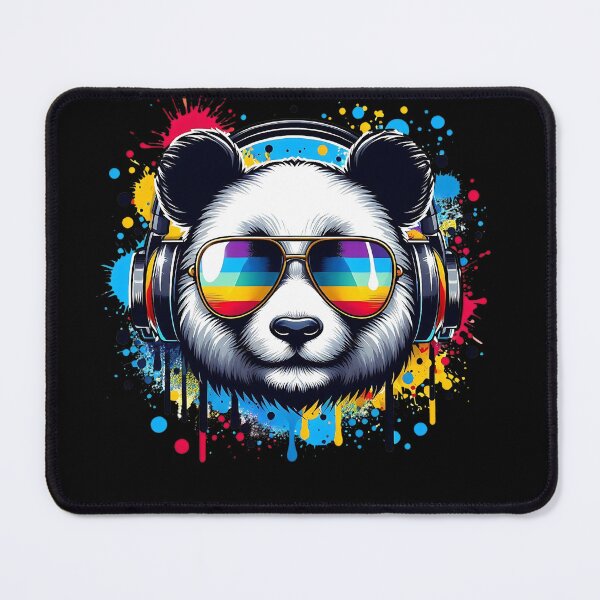 Item preview, Cool And Stylish DJ Panda Wearing Sunglasses With Colorful Splash designed and sold by Smix Pixels.