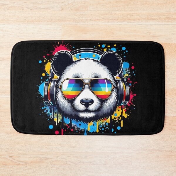 Item preview, Cool And Stylish DJ Panda Wearing Sunglasses With Colorful Splash   designed and sold by Smix Pixels.
