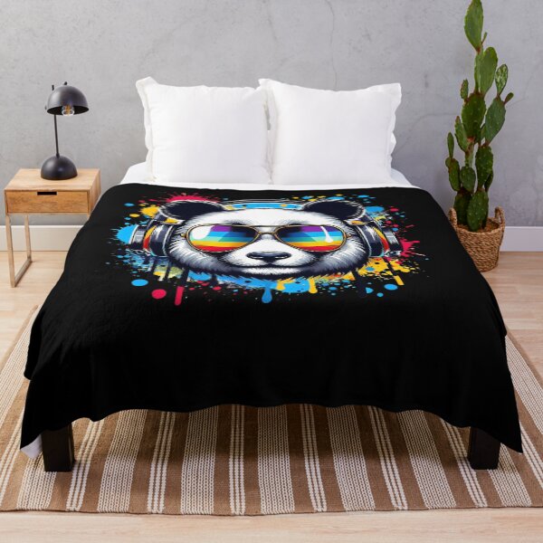 Item preview, Cool And Stylish DJ Panda Wearing Sunglasses With Colorful Splash   designed and sold by Smix Pixels.
