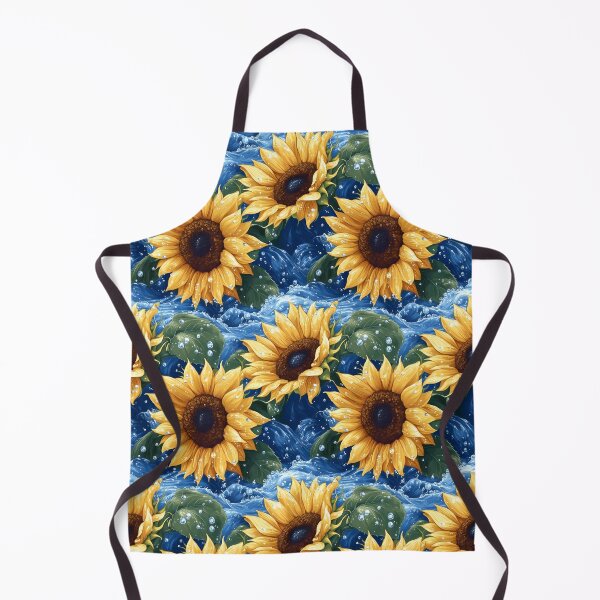 Item preview, Sunflower and Water Waves Seamless Pattern designed and sold by VoyteksDesigns.