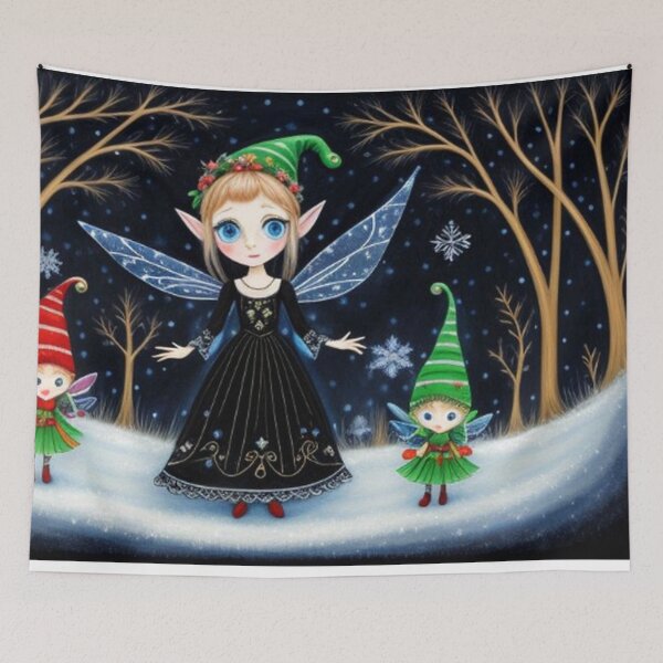 Item preview, Big Blue Eyed Fairy & Snow Elves  designed and sold by TheDarkWardrobe.