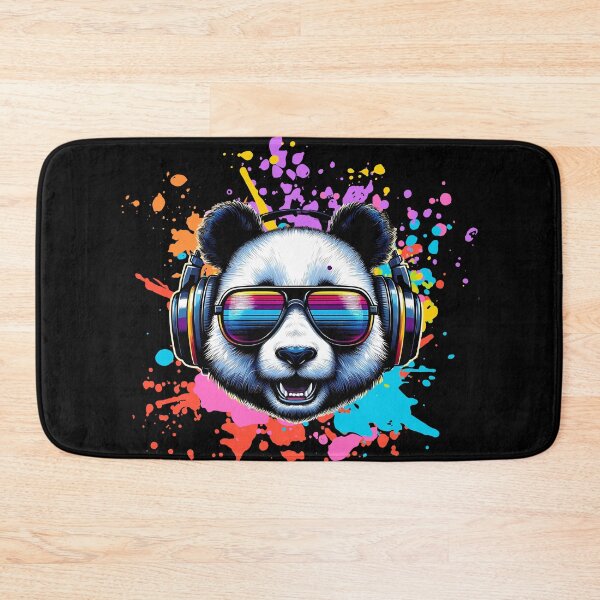 Item preview, Cool And Stylish DJ Panda Wearing Sunglasses With Colorful Splash   designed and sold by Smix Pixels.